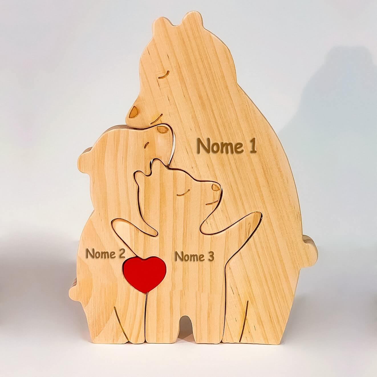 Família de Ursos Personalizáveis com Nomes