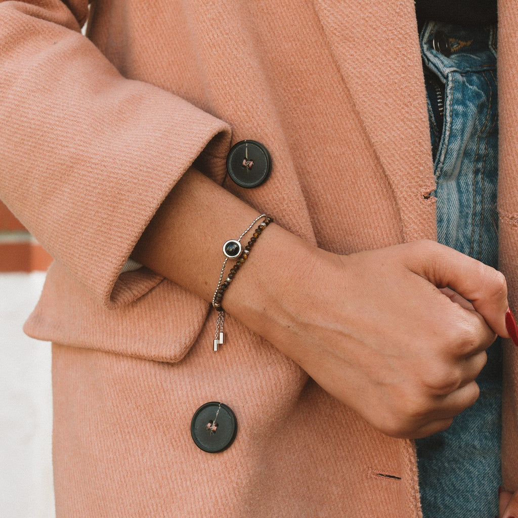 Pulseira Personalizada com Foto 2 em 1 - Amuleto de Crystal™