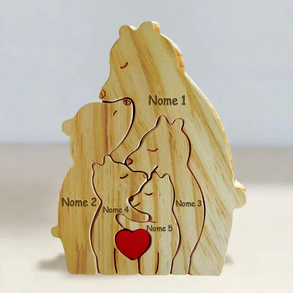 Família de Ursos Personalizáveis com Nomes