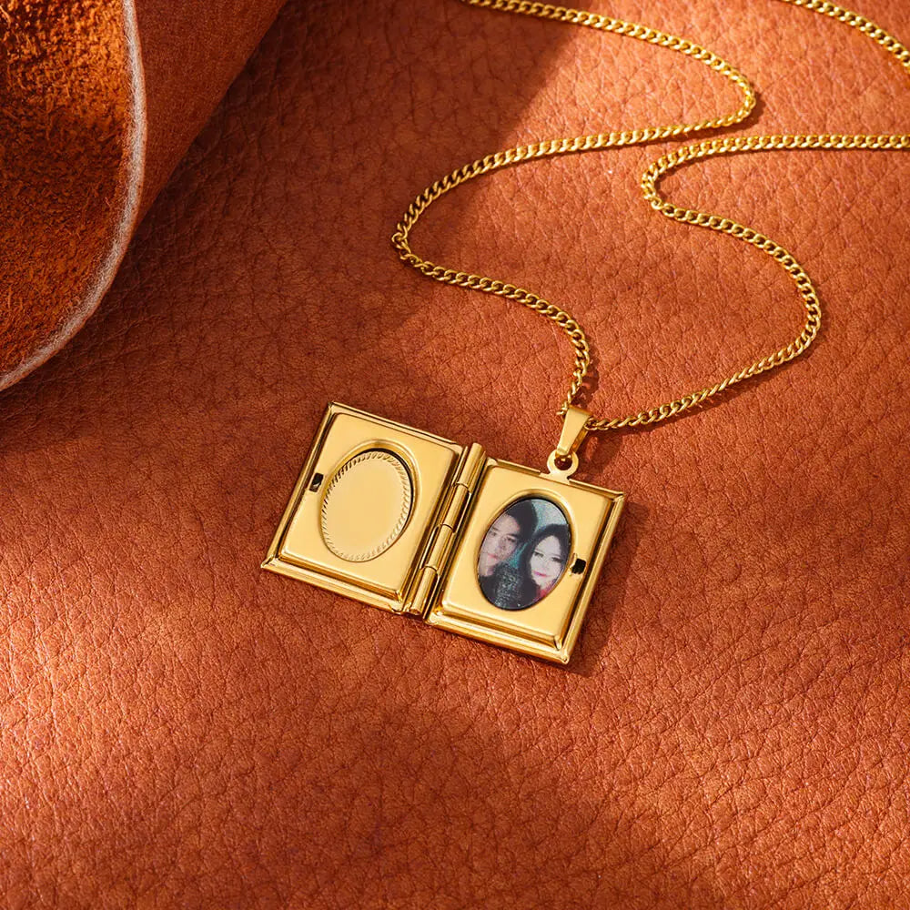 Relicário Livro do Amor com Foto Personalizada