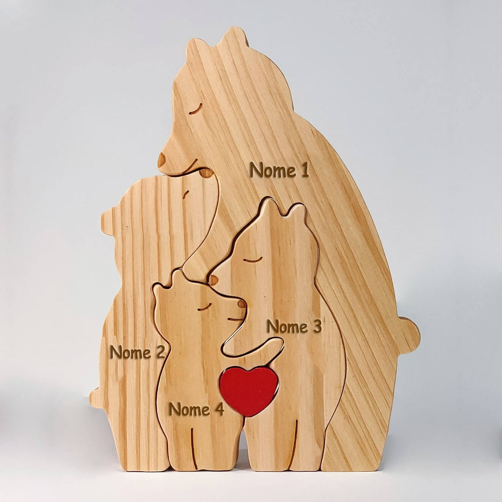 Família de Ursos Personalizáveis com Nomes