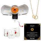 Caixa com Girassol Eterno & Colar Coração Personalizado