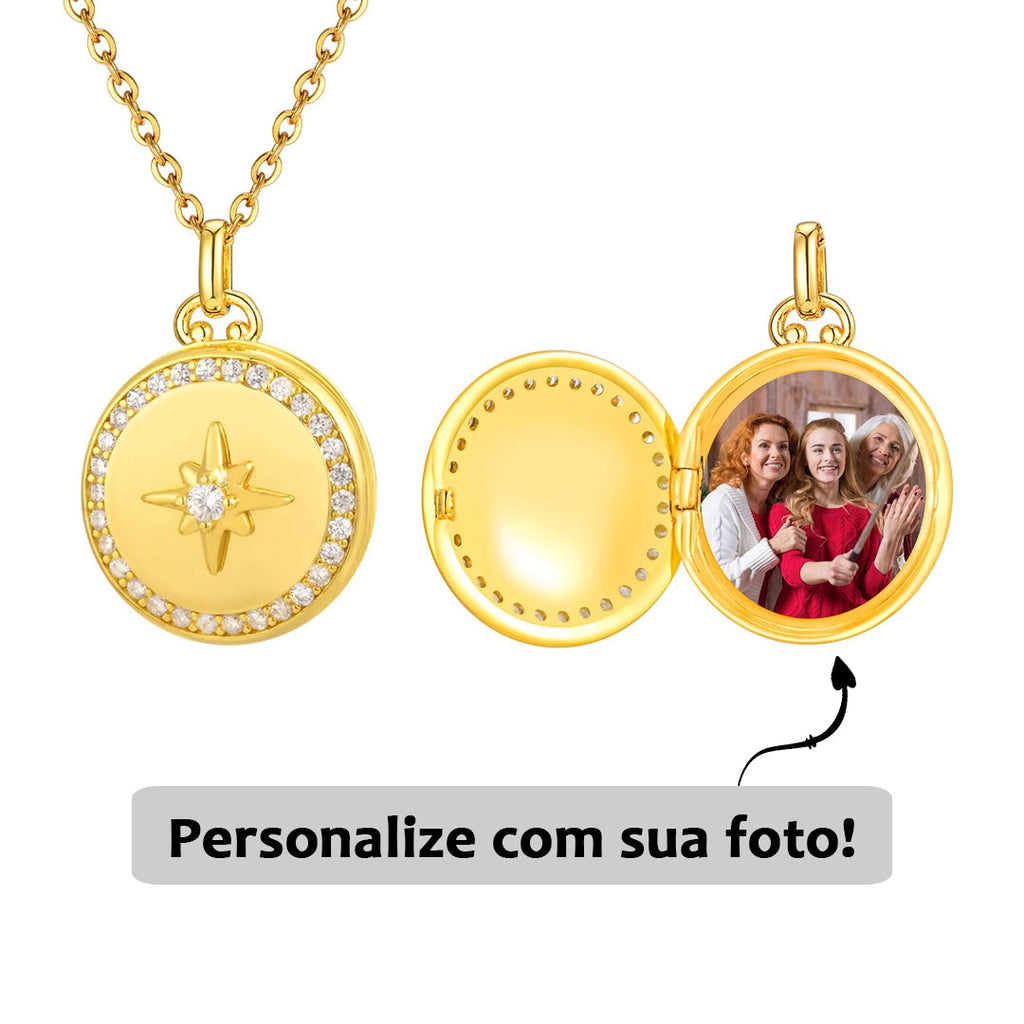 Relicário Estrela do Amor com Foto Personalizada