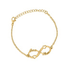 Pulseira Infinito com 2 Corações e Nomes