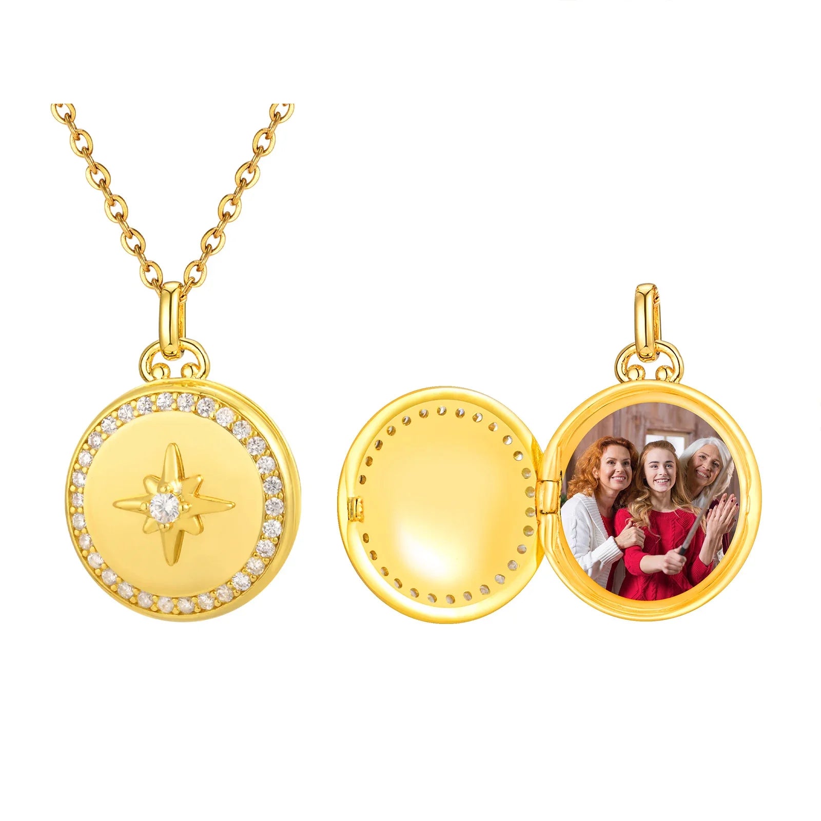 Relicário Estrela do Amor com Foto Personalizada