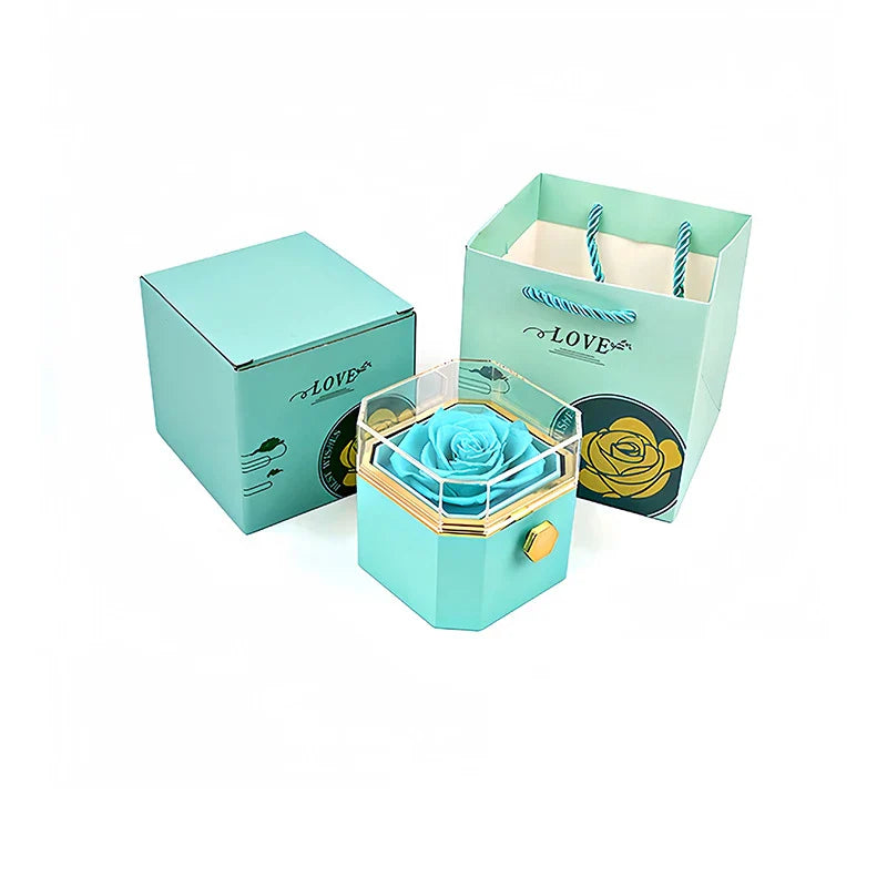 Caixa Rotativa com Rosa Eterna (Somente Caixa)