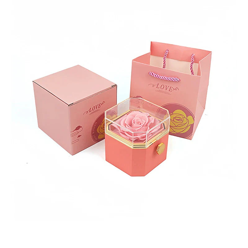 Caixa Rotativa com Rosa Eterna (Somente Caixa)