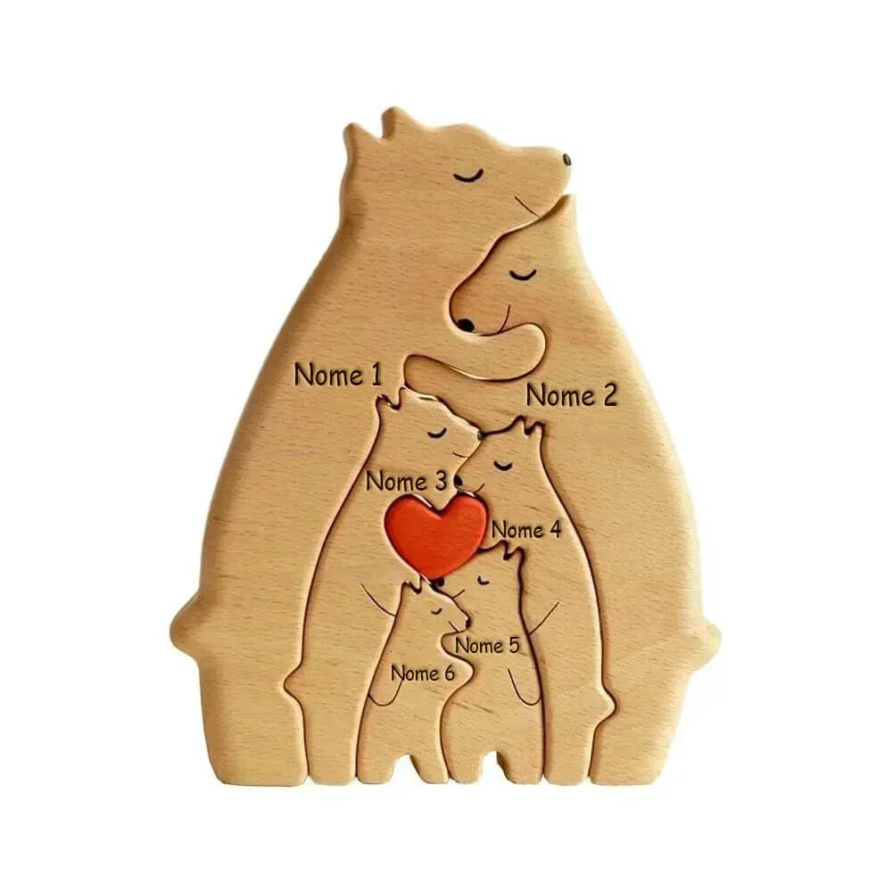 Família de Ursos Personalizáveis com Nomes