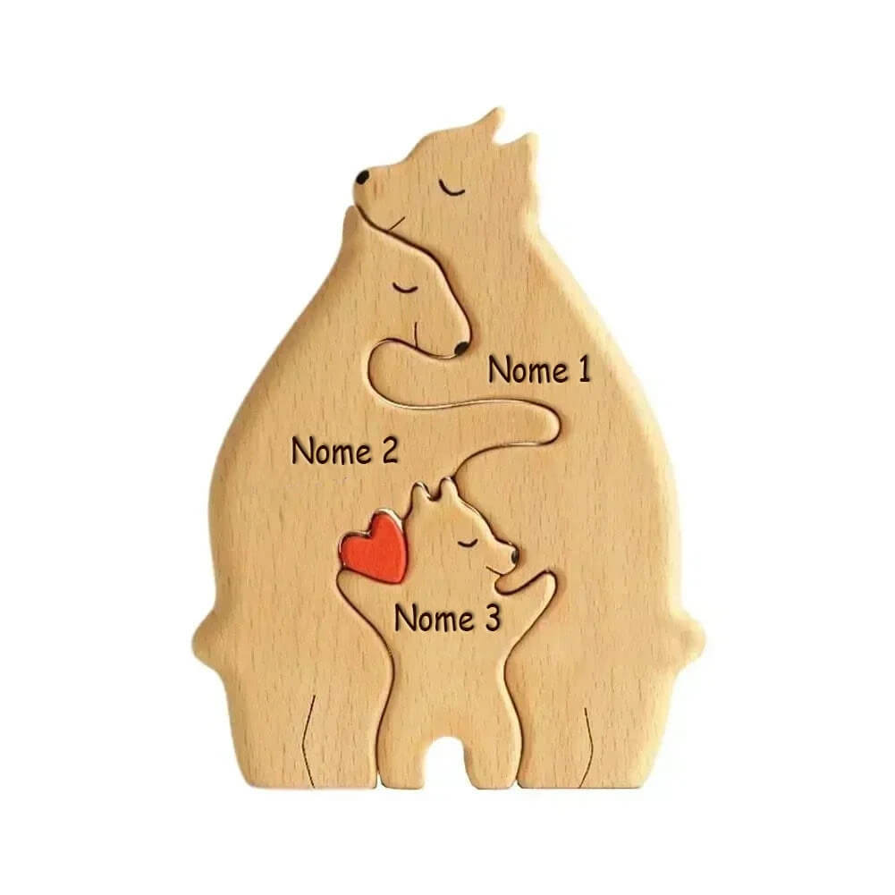 Família de Ursos Personalizáveis com Nomes