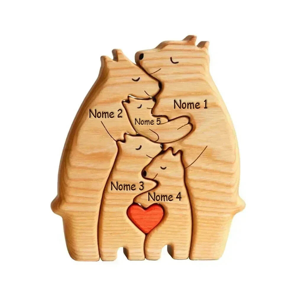 Família de Ursos Personalizáveis com Nomes