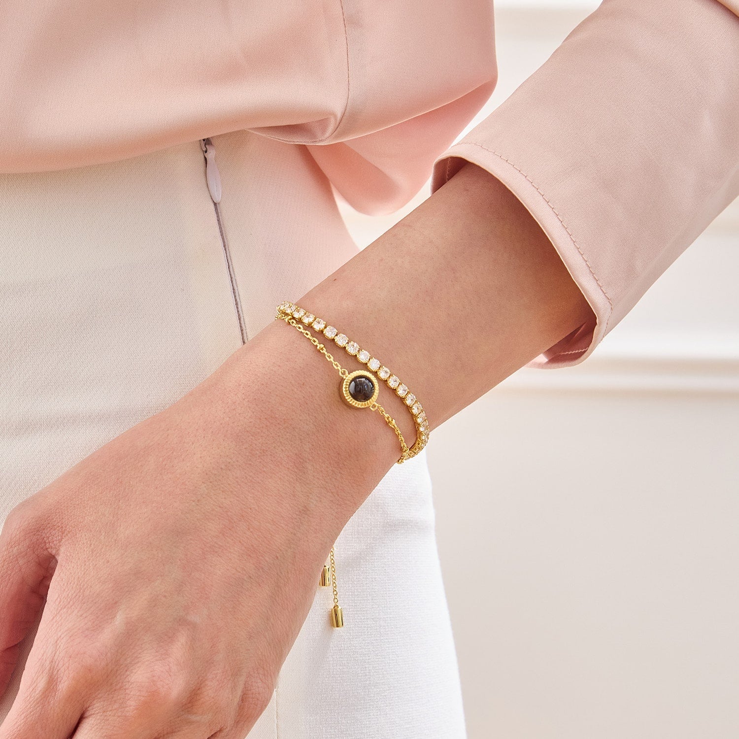 Pulseira Moissanite com Foto Personalizada